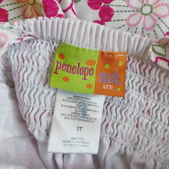 Penelope Mack pink flower print ruffle dress sz 3T - Picture 7 of 7